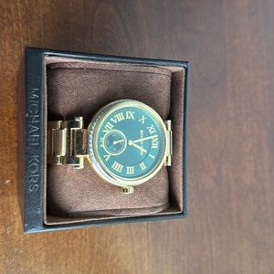 Michael Kors Gold Watch with Green Dial with Crystals